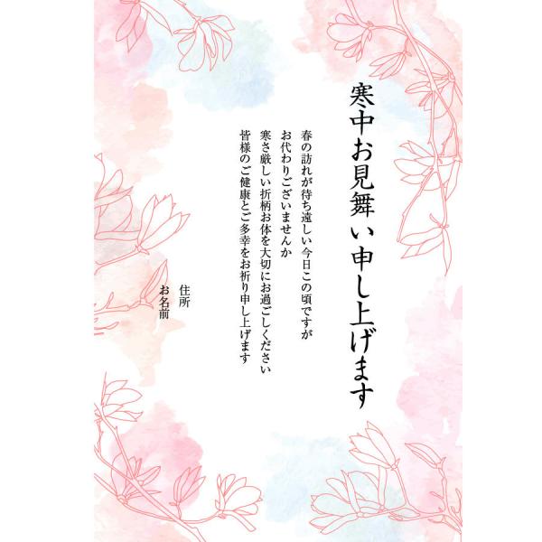 【あなたのあいさつ文を入れて1枚から印刷OK！】寒中見舞い はがき お見舞い オリジナル 寒中葉書 ...