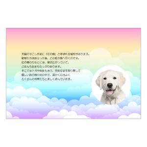 大切なペットの写真を入れて1枚から印刷OK！】ペット メモリアルカード 虹の 橋 花と草原 愛犬 愛猫 愛鳥