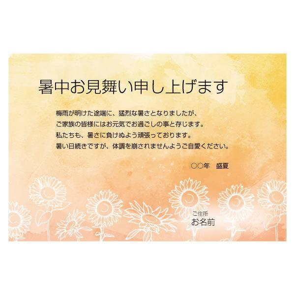 【あなたのあいさつ文を入れて1枚から印刷OK！】暑中見舞い はがき お見舞い オリジナル 暑中葉書 ...