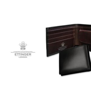 ETTINGER社公認正規販売店 ETTINGER / エッティンガー 二つ折り財布 141JR BLACK×INSIDE:VIOLA カード＆コインパース 別注カラー 010｜messenger-r