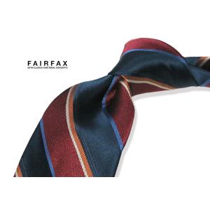 FAIRFAX フェアファクス ネクタイ 濃紺×エンジ×スレートブルー×テラコッタブラウン×オフホワ...