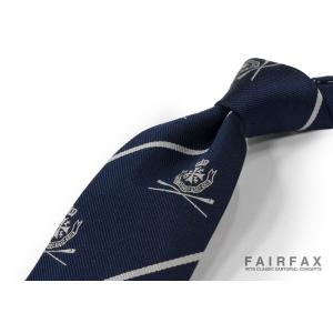 FAIRFAX フェアファクス ネクタイ FAS-2111 ダークネイビー地にシルバーグレーのストラ...