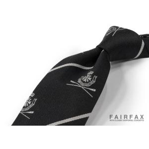 FAIRFAX フェアファクス ネクタイ FAS-2112 ブラック地にシルバーグレーのストライプx...