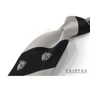 FAIRFAX フェアファクス ネクタイ FAS-2124 ブラックxシルバーグレーのストライプ・ロ...