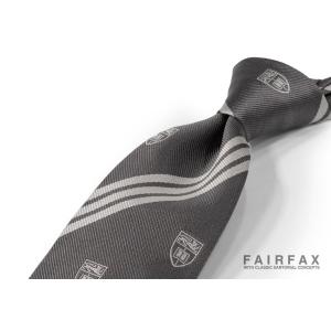 FAIRFAX フェアファクス ネクタイ FAS-2130 ミディアムグレー地にシルバーグレーのスト...