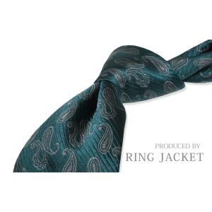 PRODUCED BY RING JACKET リングヂャケット ネクタイ（グレイッシュブルー系地に...