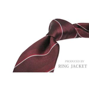 PRODUCED BY RING JACKET リングヂャケット ネクタイ（ワイン×レッド×オフホワ...