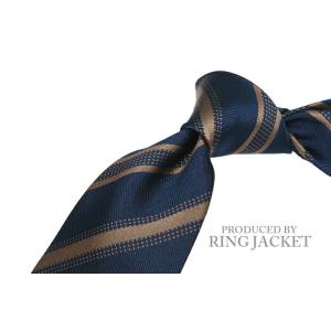 PRODUCED BY RING JACKET リングヂャケット ネクタイ（ネイビー地にイエローオー...