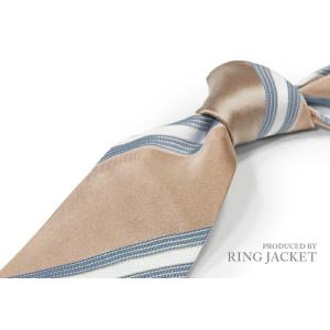 PRODUCED BY RING JACKET リングヂャケット ネクタイ（シャンパンゴールド地にサ...