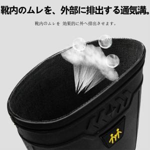 レインブーツ メンズ 防水 ロング丈 ラバー ...の詳細画像5