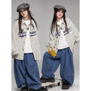 キッズ ダンス衣装 デニムパンツ 長袖 女の子...の詳細画像2