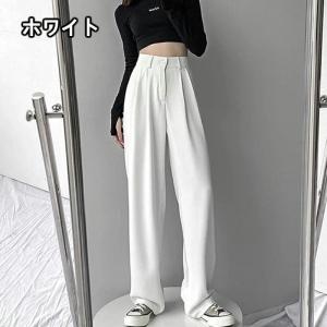ハイウエスト ストレートパンツ 脚長効果 レデ...の詳細画像2