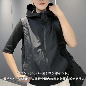 トップス レディース フード付き パーカー ベ...の詳細画像2
