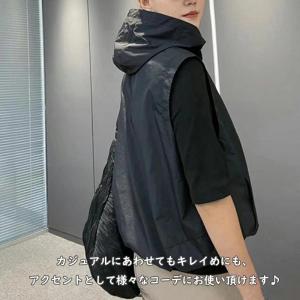 トップス レディース フード付き パーカー ベ...の詳細画像3