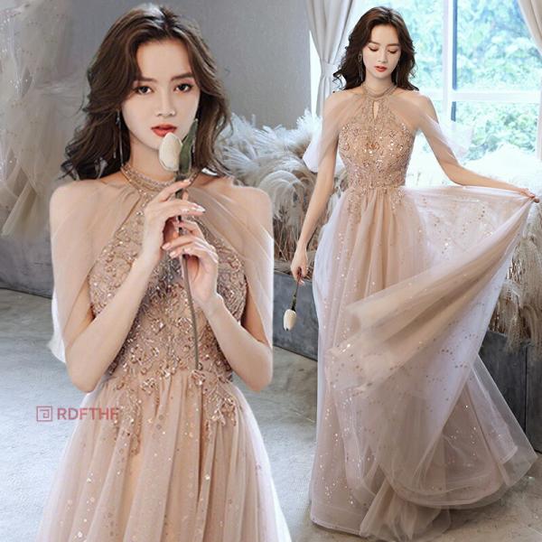 カラードレス 格安 ウェディングドレス 二次会 花嫁 ドレス イブニングドレス 発表会 オフショルダ...