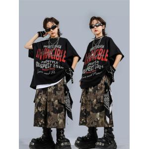 迷彩柄 ダンス 衣装 ヒップホップ キッズ t...の詳細画像2