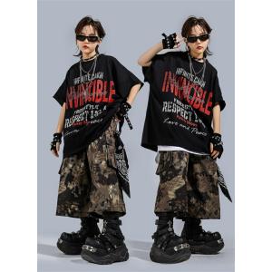 迷彩柄 ダンス 衣装 ヒップホップ キッズ t...の詳細画像4