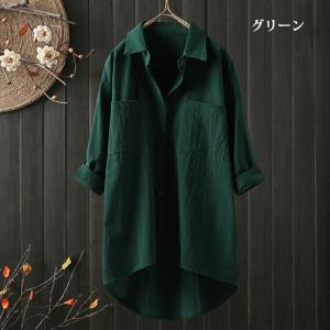 コットン シャツ チュニック レディース 長袖...の詳細画像1