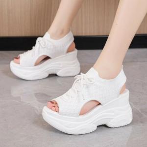 厚底サンダル レディース メッシュ プラットフ...の詳細画像3