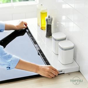 排気口カバー フラット コンロカバー IH・ガスコンロ対応 キッチン用品 コンロ奥ラック 油はね防止 汚れガード レンジガード お手入れ簡単 マット質感 滑り止め