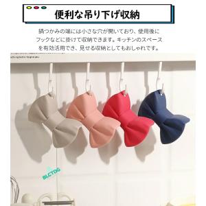 鍋つかみ 2個セット リボン型 指先トン ハン...の詳細画像4