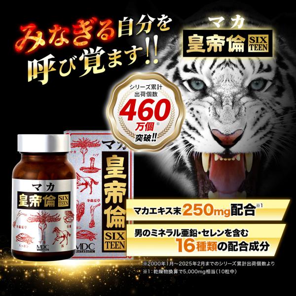 マカ サプリメント マカ皇帝倫 SIXTEEN 200粒（1日10粒目安） 男性 亜鉛 サプリ スッ...