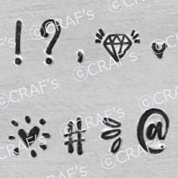 彫金刻印＊Faunaデザイン 記号とデザイン刻印9本セット ハート @マーク #シャープハッシュタグ...