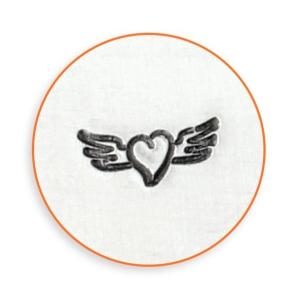 ラス１※生産終了品 彫金刻印 Heart With Wings＊翼の生えたハート　革細工/レザークラフトにも*ImpressArt