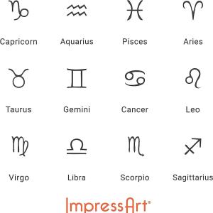 彫金用刻印 Horoscope＊12星座のデザインセット　革細工/レザークラフトにも*ImpressArt