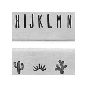 彫金刻印 Saguaro Letter Upp 4mm＊サグアロフォント。縦長デザインがかわいい　大...