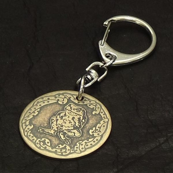 アズマヒキガエル　キーホルダー　/蛙/有尾類/真鍮ブラス/職人手作り/アンティーク加工/かっこいい/...