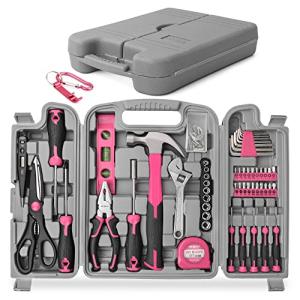 工具 Hi-Spec 56pc Pink Home  Garage Tool Kit Set. Essential Hand Tools f 平行輸入｜metamarketh