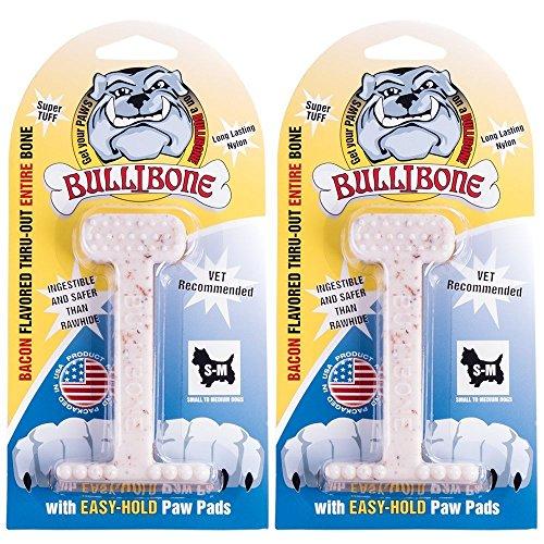 Bullibone ナイロン製 犬用噛むおもちゃ ナイロン骨 - 歯の衛生状態を改善 底が握りやすく...