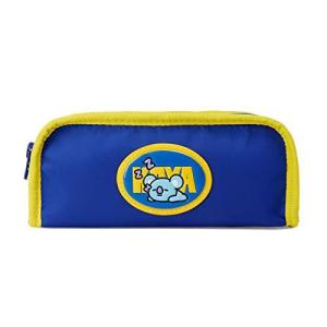 BT21 コヤ キャラクター キュート 筆箱 小 メイクアップ ポーチ トイレタリーバッグ ファスナー付き イエロー/ブルー 平行輸入