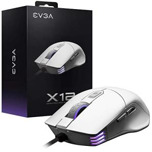 EVGA X12 ゲーミングマウス 8K 有線 ホワイト カスタマイズ可能 デュアルセンサー 16000 DPI 5プロファイル 8ボタ 平行輸入