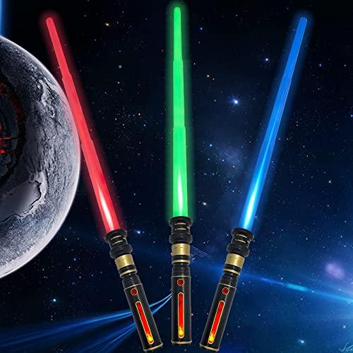 Light Up Saber 3色 LED FX デュアルライトソードセット 音 モーションセンサー...