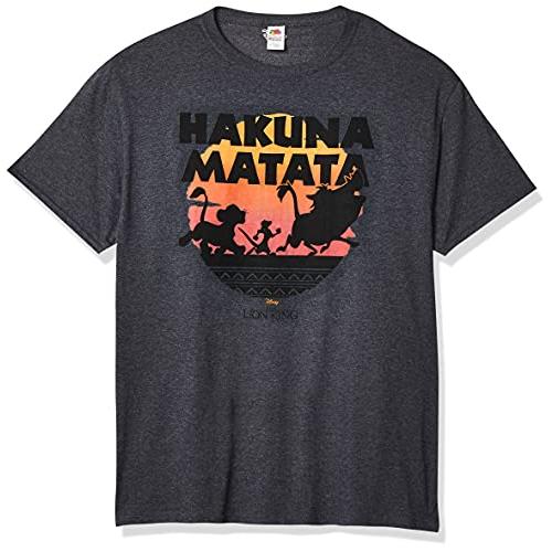 Disney メンズ ライオンキングギャング ハクナマタタ サンセット グラフィックTシャツ US ...