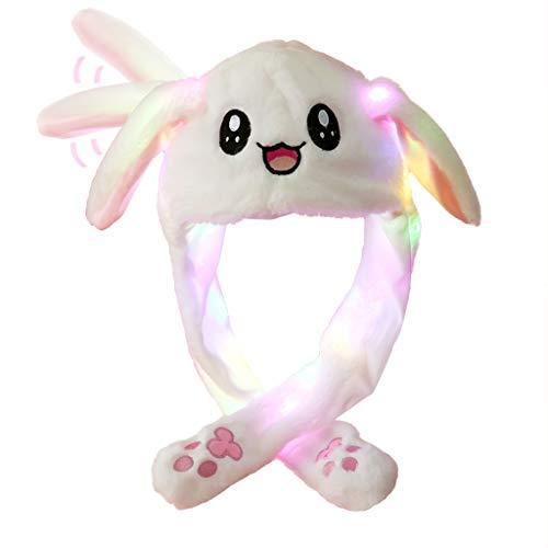 IronBuddy LED 光るフラシ天 動くウサギの帽子 面白い 光る耳 キャップ レディース ガ...