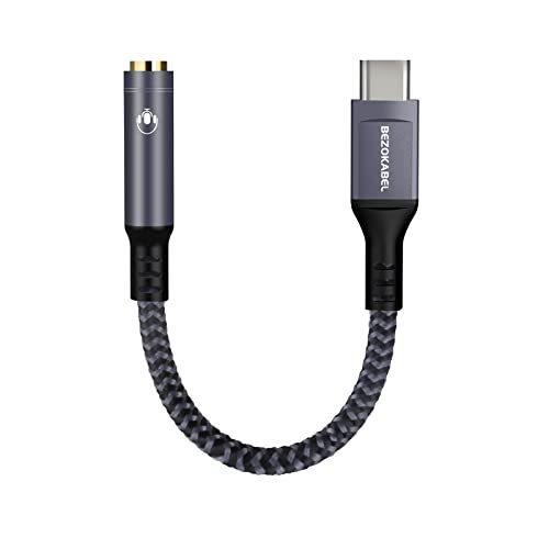 USB-C - 3.5mm AUXケーブルコード ヘッドホンジャックアダプター デジタルオーディオコ...
