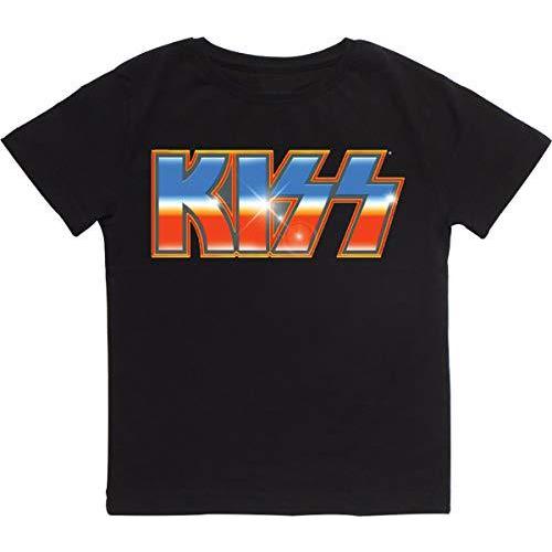 KISS レディース バンドロゴ レッド ホワイト ブルー 半袖グラフィックTシャツ X-Small...