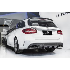 BENZ ベンツ S205 Cクラスワゴン用 AMG リアスポイラー ルーフ リアカーボンウイング ...