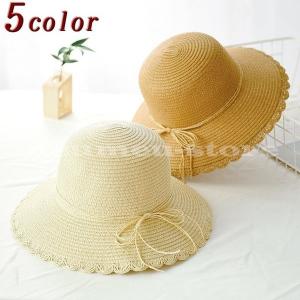 麦わら帽子 ストローハット つば広帽 つば広ハット リボン レディース 麦藁帽子 日焼け防止 日除け 日焼け予防 日よけ 紫外線対策 UV対策 熱中症