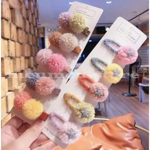 ヘアピン ヘアクリップ パッチン留め ヘアアクセサリー ぽんぽん ポンポン 星 髪留め 髪飾り 子供用 キッズ 女の子 ヘアアレンジ まとめ髪 可愛い