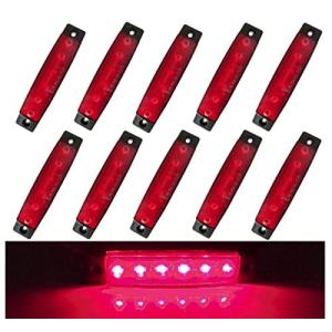Eaglerich 10個 24V 3.8"6 LED ライト 赤いサイドマーカー トレーラーマーカーライト トラック用のマーカーライト マーカーラ