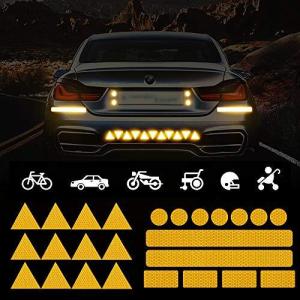 TOMALL 25枚 強力反射ステッカー 高輝度 夜間視認性 反射デカール 安全警告 ダイヤモンドグレード 防水 自己粘着 車 オートバイ ベビーカー