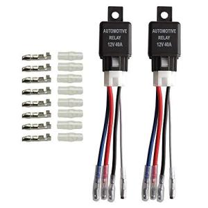 Kiligen 2個 車モーター用 12V 40A 4-極リレー ヒューズ On/Off