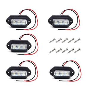 5個のNUZAMASトラックトレーラーナンバープレートLEDライトランプ 6X LED IP67防水 12V / 24V RV ボート 車