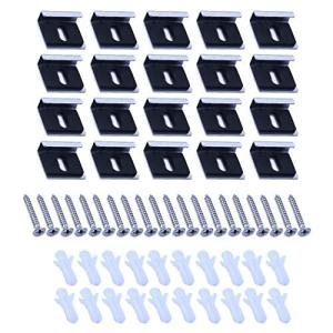 HAMILO 鏡用 取り付け金具 錆びに強い ステンレス製 ネジ アンカー付属 20個セット