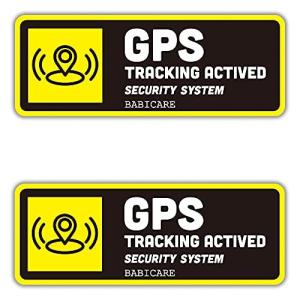 【BABICARE】GPS TRACKING ステッカー シール 2枚 耐熱/耐水/耐光/UVカット/日本品質 PET製 (黄, ヨコ型)