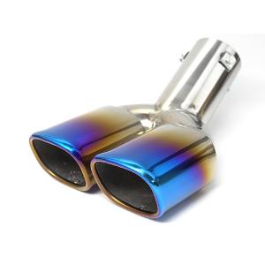 シルバー色 オーバル形状 マフラーカッター Vタイプ 2個 2185 : M 